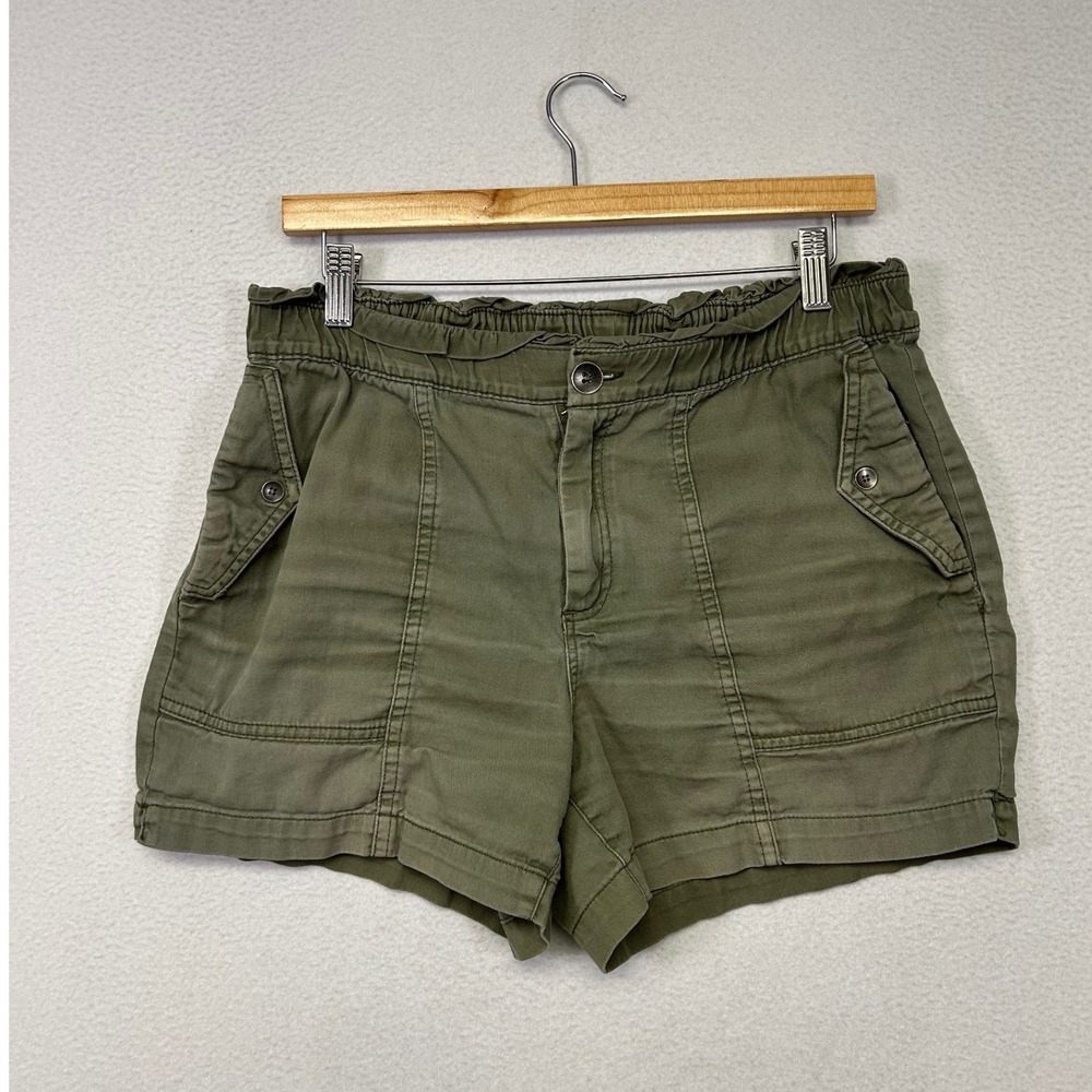 Utility Gorpcore Old Navy Womens Small Olive Green Paperbag Waist Cargo Shorts